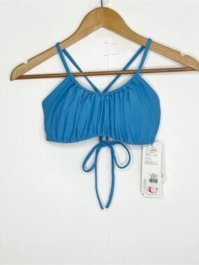 Calia Womens Scrunched Tie Back Bikini Top  Size Small